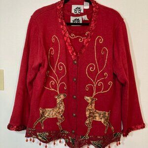 Storybook Knits “Festive Holiday” Christmas Sweater w/Tank, Size L (Used)